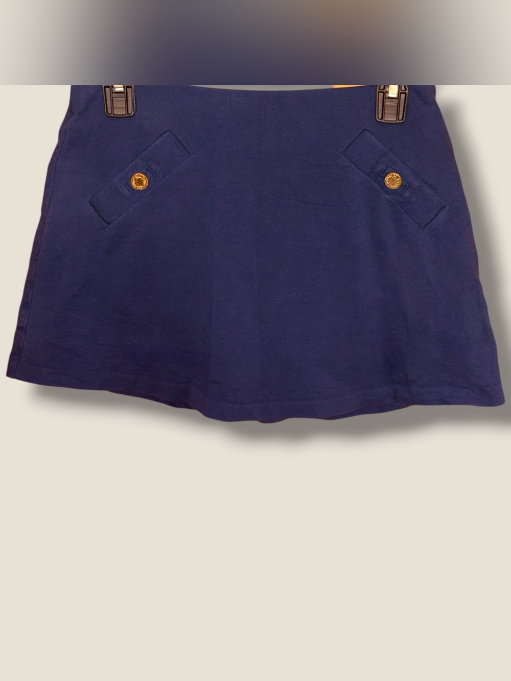 Lilly Pulitzer Navy Sailor Mini Skort with Gold Button Accents